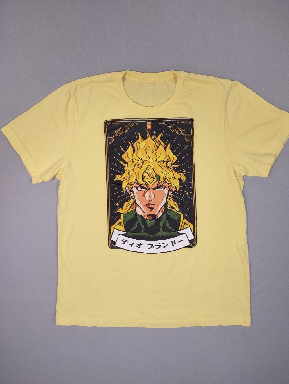 Yellow Anime Graphic T-Shirt – Dio Brando Print
